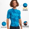 Men's Short-Sleeved UV Protection T-Shirt - 500 tie dye blue