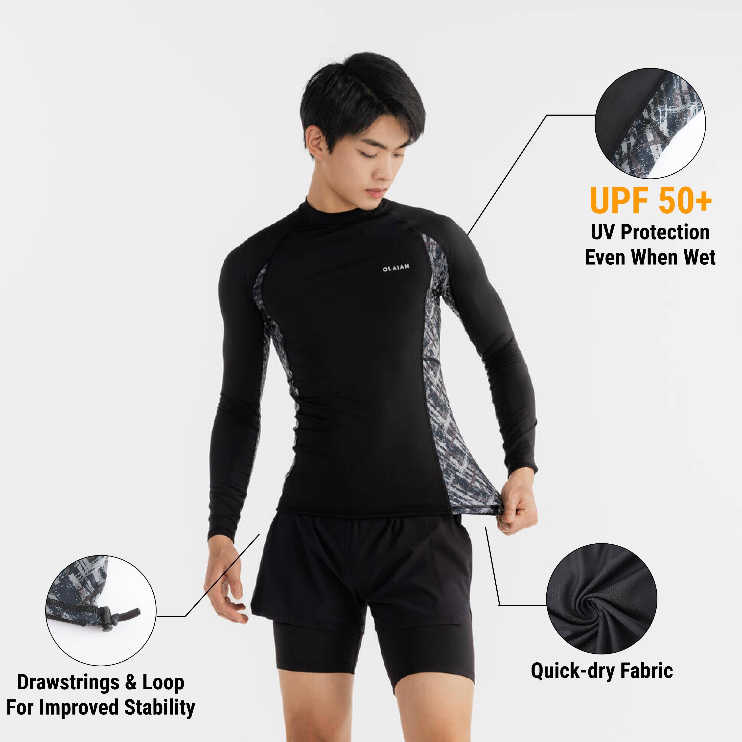 Men's surfing UV protection top BRUSH BLK -  1