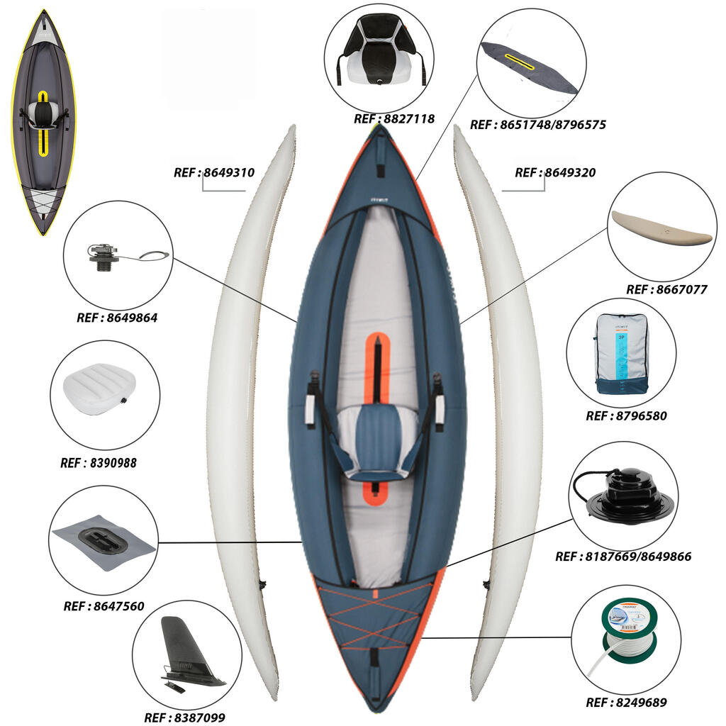 CANOA KAYAK INFLABLE TRAVESÍA AMARILLO 1 PERSONA