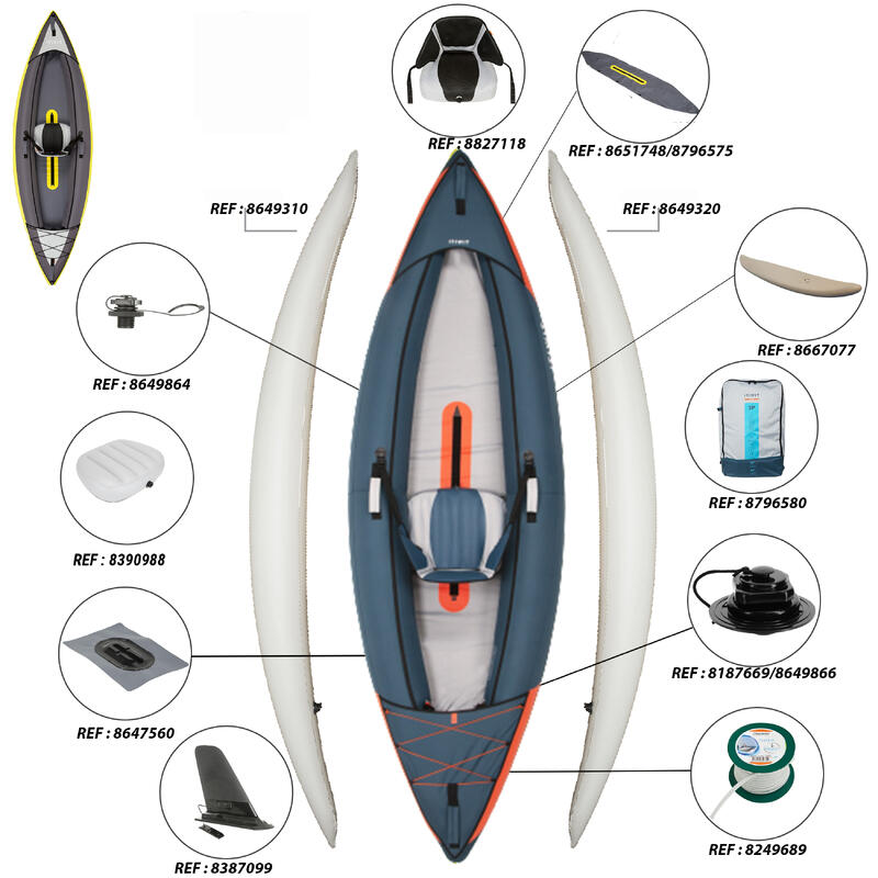 Canoa Kayak Hinchable Travesía 1 Plaza