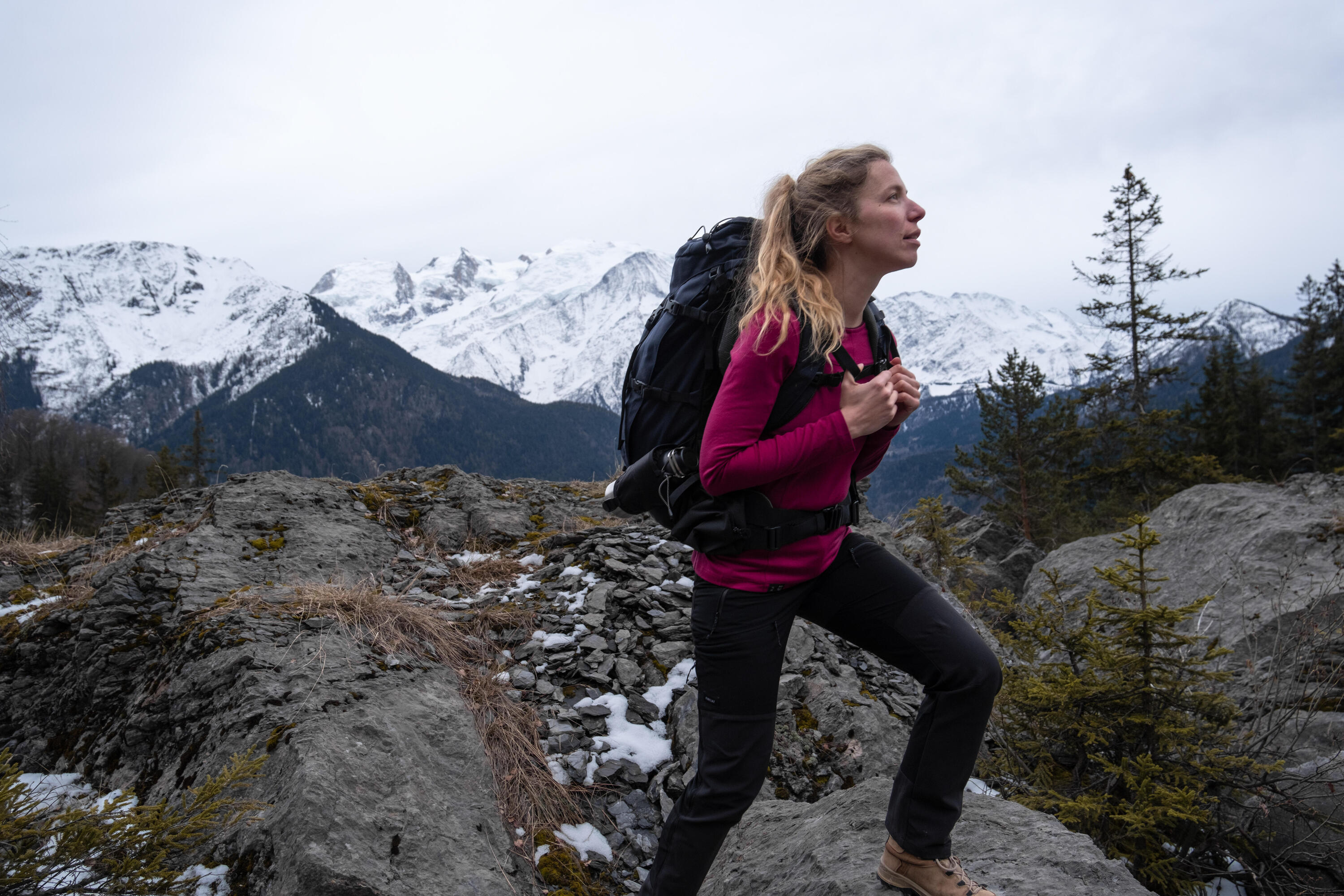 Botas montaña y trekking de piel impermeables suela Vibram Mujer Forclaz MT500 20/20