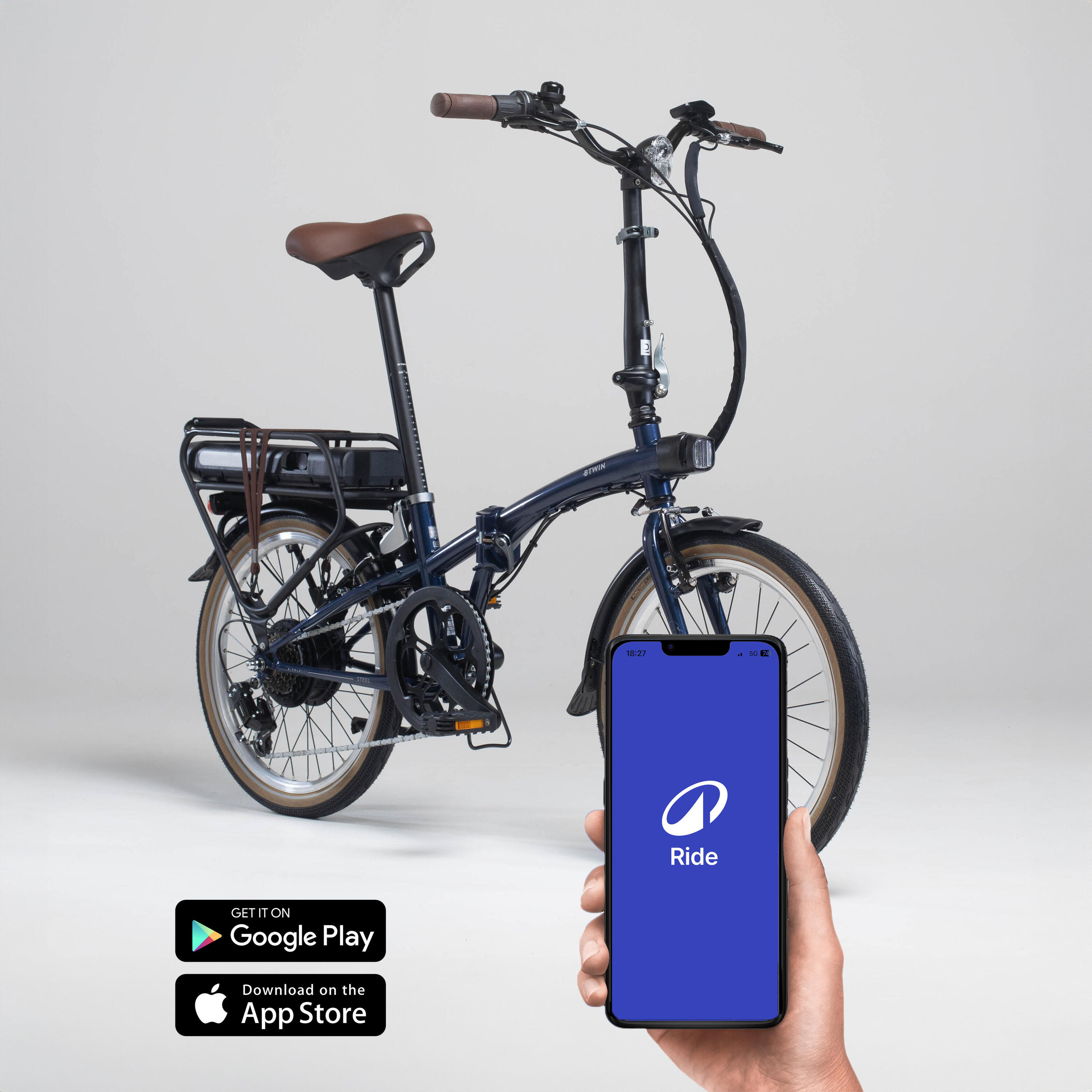 Bicicleta E Fold 500 Azul Eléctrica Plegable 2/21