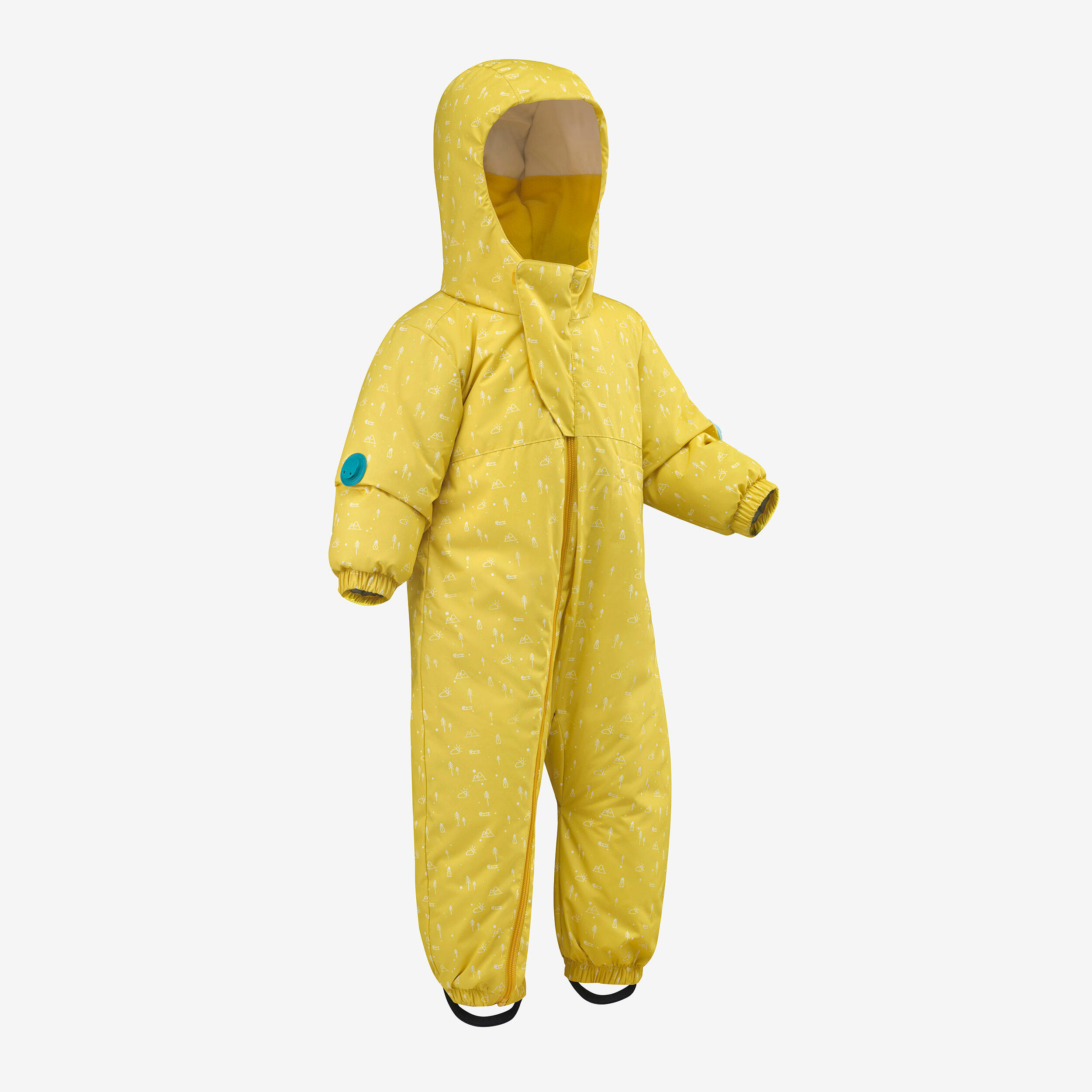 Fato de ski bebé quente - 500 warm - amarelo