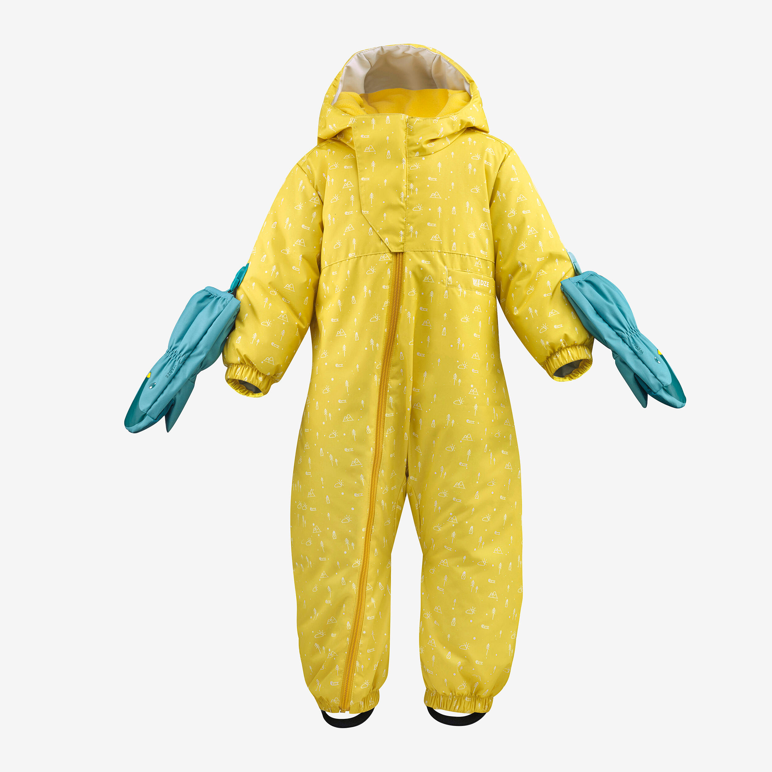 Tuta sci baby 500 WARM gialla WEDZE Decathlon