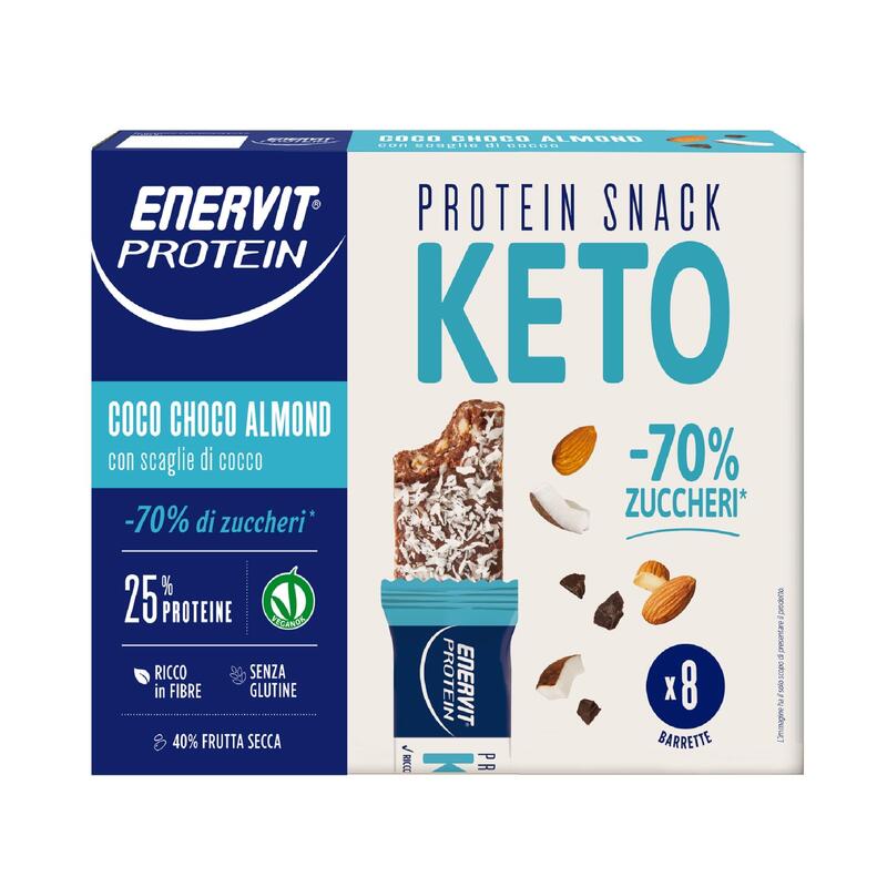 Barretta chetogenica Enervit Protein Snack Keto Coco Choco low sugar no gluteen