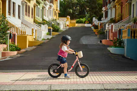 אופני איזון לילדים בגילאי 3-5 בגודל 14 אינץ' 2 ב-1 מדגם Discover 500 - ורוד