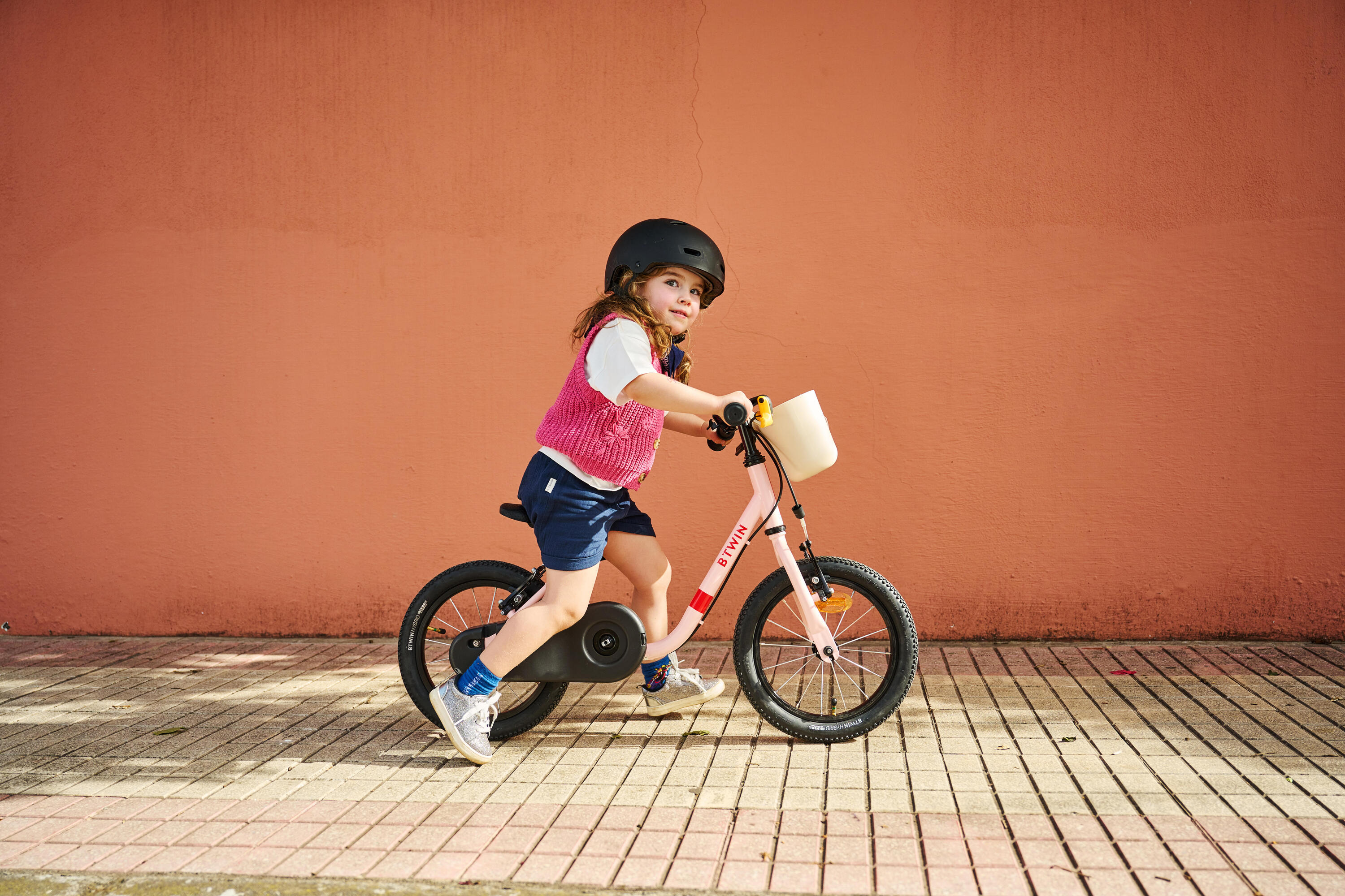 Kindervelo 2-in-1 Laufvelo 14 Zoll Discover 500 rosa 14/21