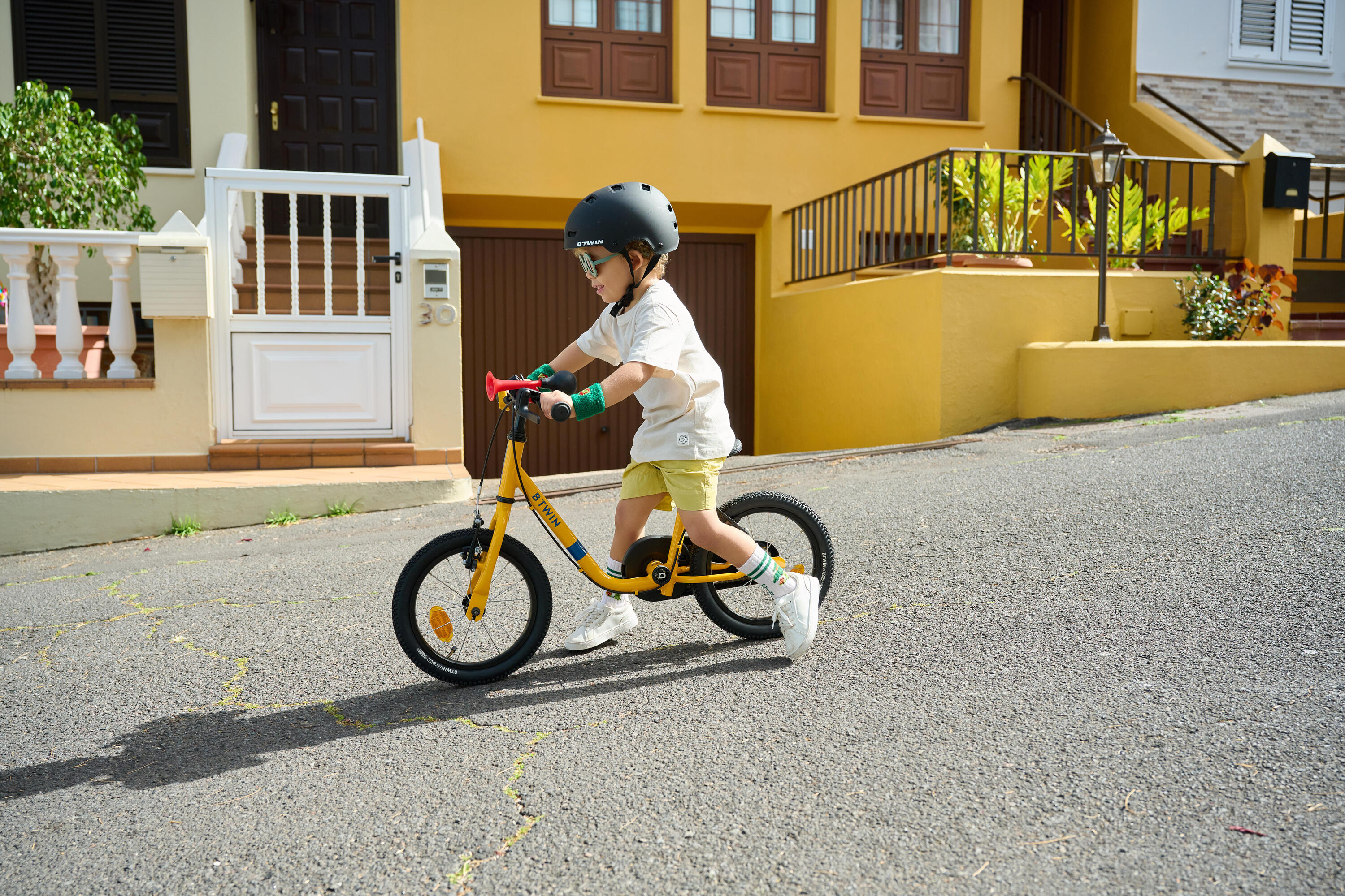 Kindervelo 2-in-1 Laufvelo 3 bis 5 Jahre 14 Zoll Discover 500 Gelb 16/24