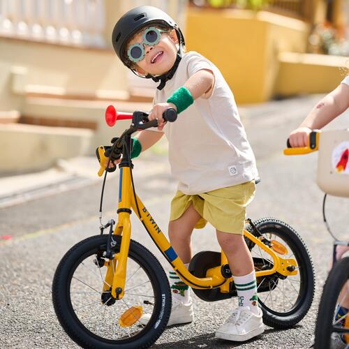 VELO ENFANT 2EN1 DRAISIENNE 3-5 ANS 14 pouces - DISCOVER 500  Jaune