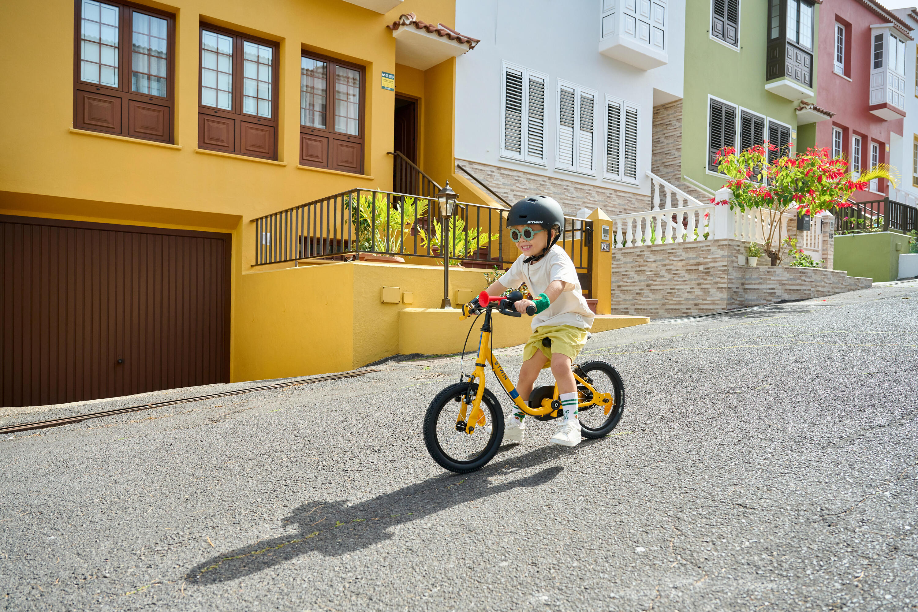 Kindervelo 2-in-1 Laufvelo 3 bis 5 Jahre 14 Zoll Discover 500 Gelb 12/24