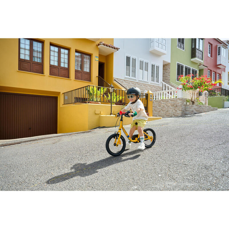 VELO ENFANT 2EN1 DRAISIENNE 3-5 ANS 14 pouces - DISCOVER 500 Jaune