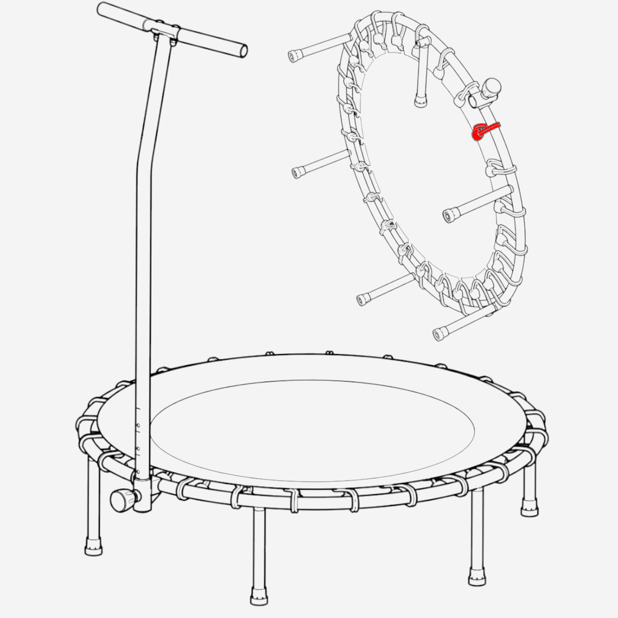 Bungee Cords x 10 Spare Part for Fitness Trampoline 500 2/3