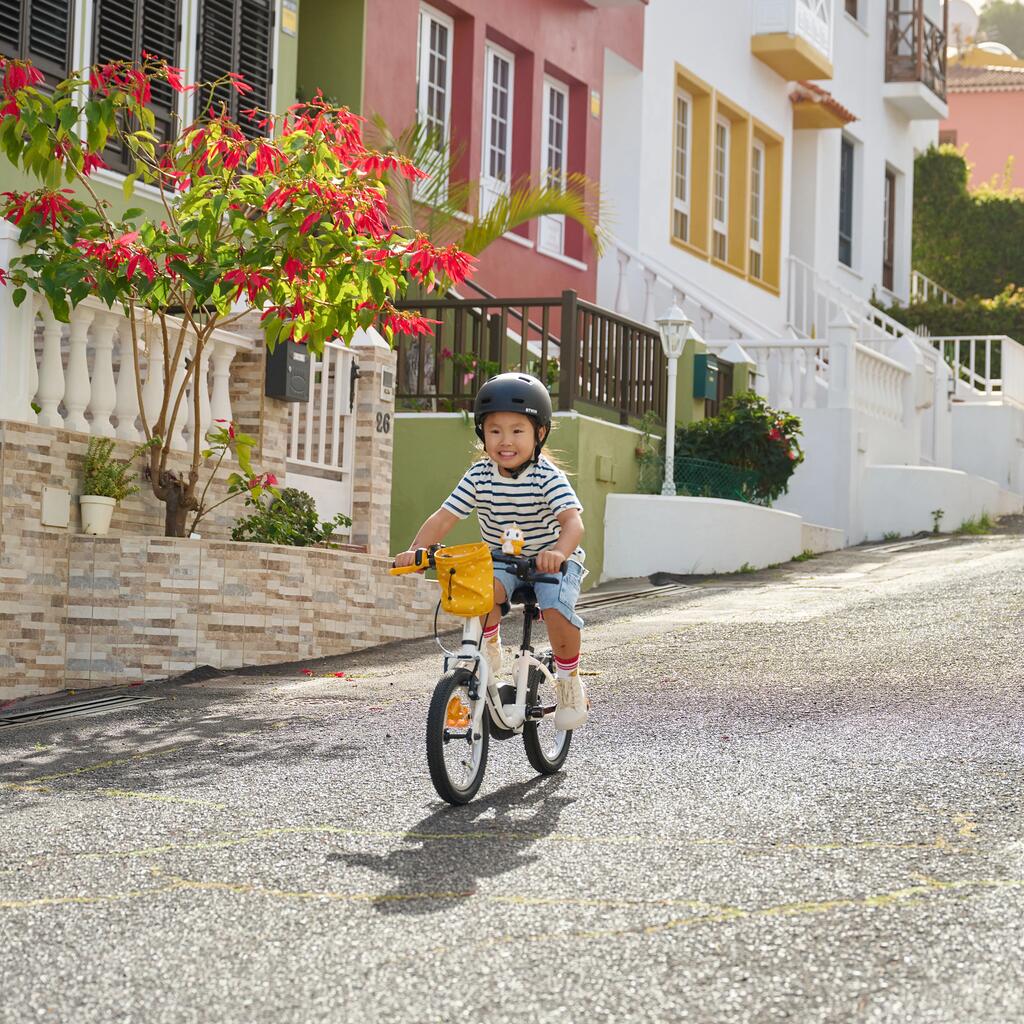 Detský bicykel Discover 100 14-palcov 3 až 5 rokov biely
