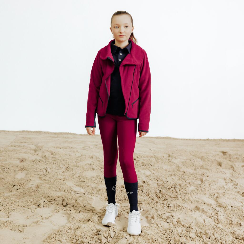 Kids' Horse Riding Fleece 100 - Purple/Cherry