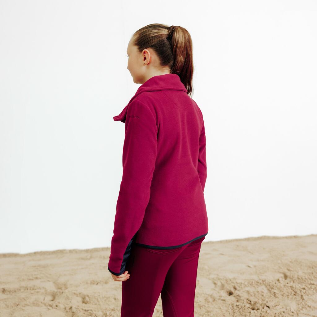 Kids' Horse Riding Fleece 100 - Purple/Cherry