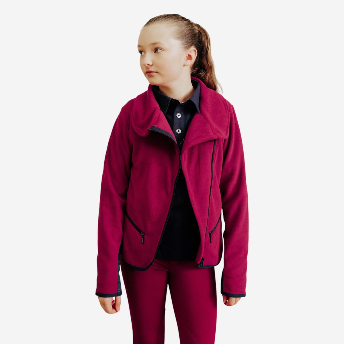 Polaire équitation Enfant - 100 violet cerise