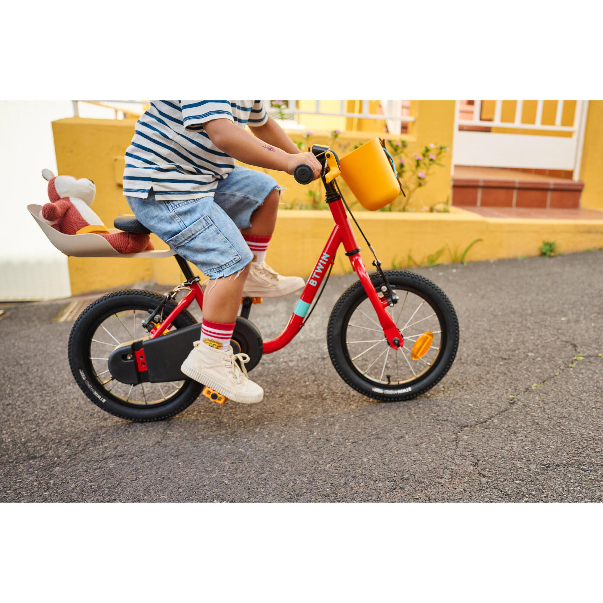 PINK CUDDLY TOY HOLDER FOR CHILD'S BIKE