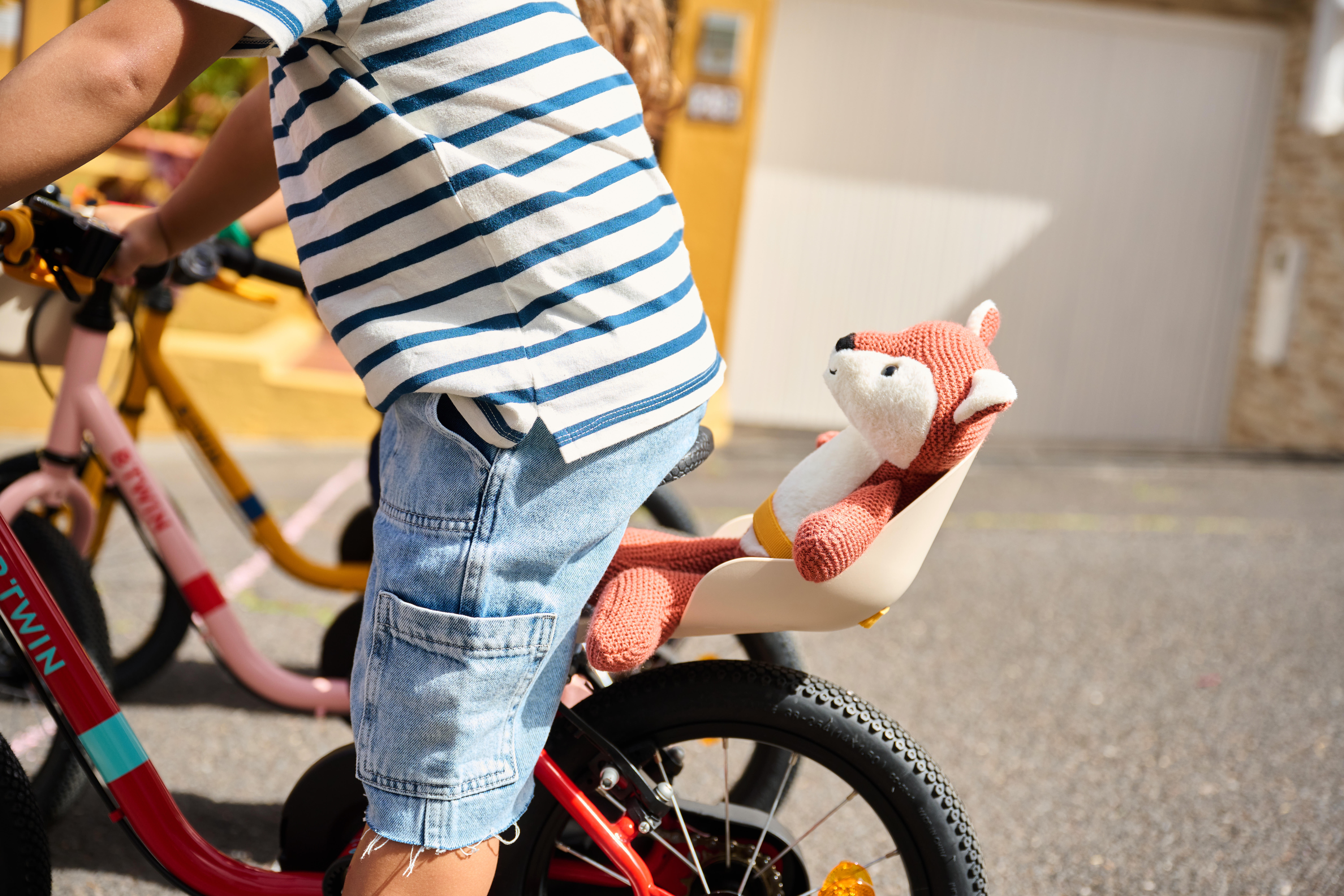 Kids' Bike Plushie Seat - Beige - BTWIN