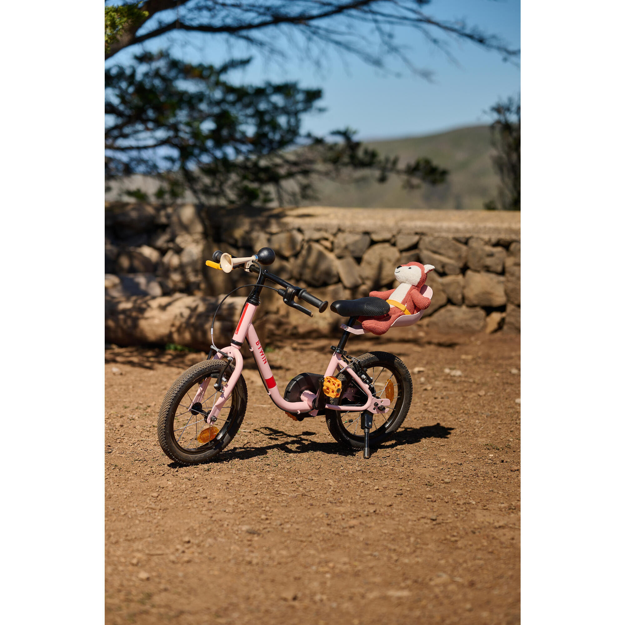 PINK CUDDLY TOY HOLDER FOR CHILD'S BIKE