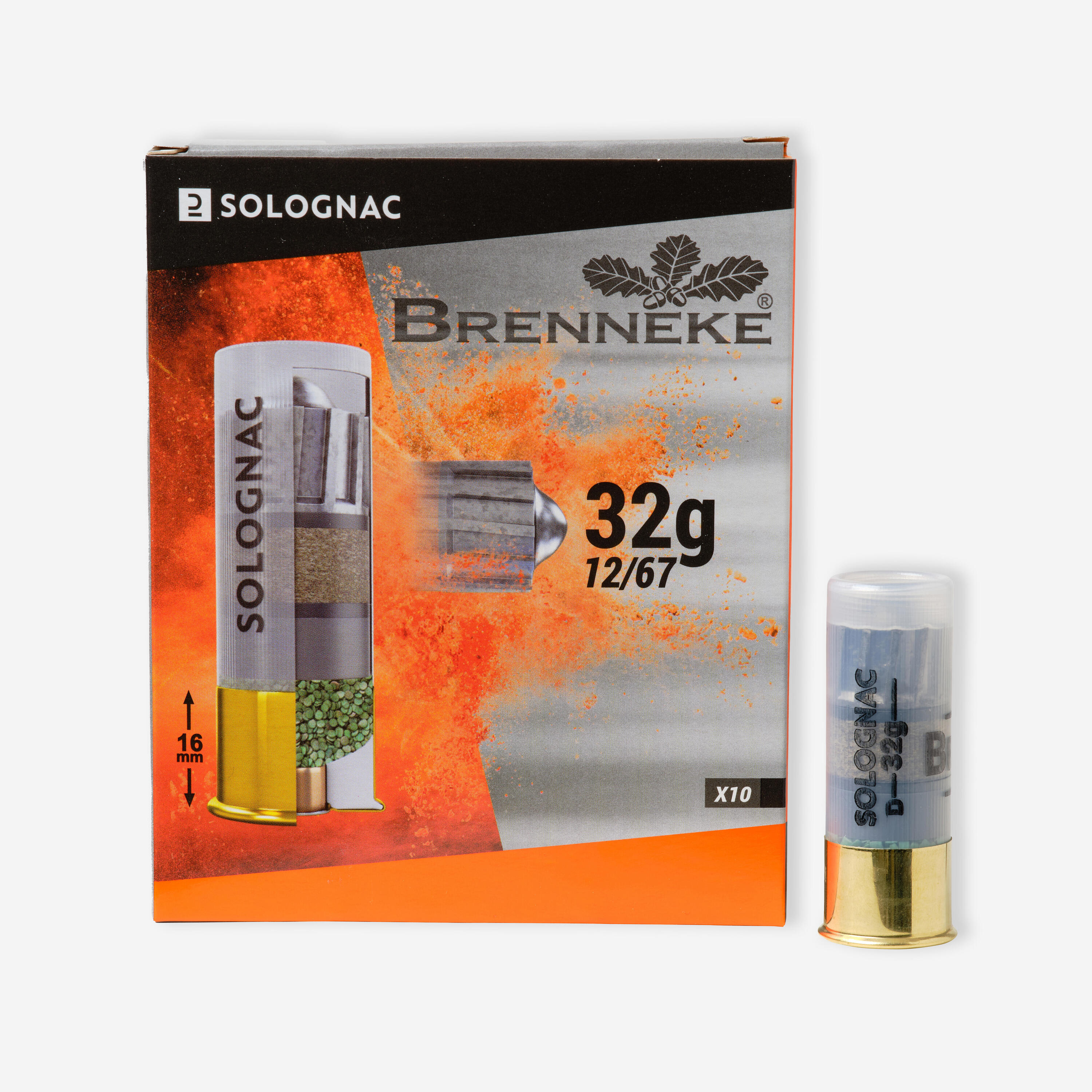 SOLOGNAC Cartucho BALA Caza Solognac BRENNEKE CALIBRE 12 32 gr X10