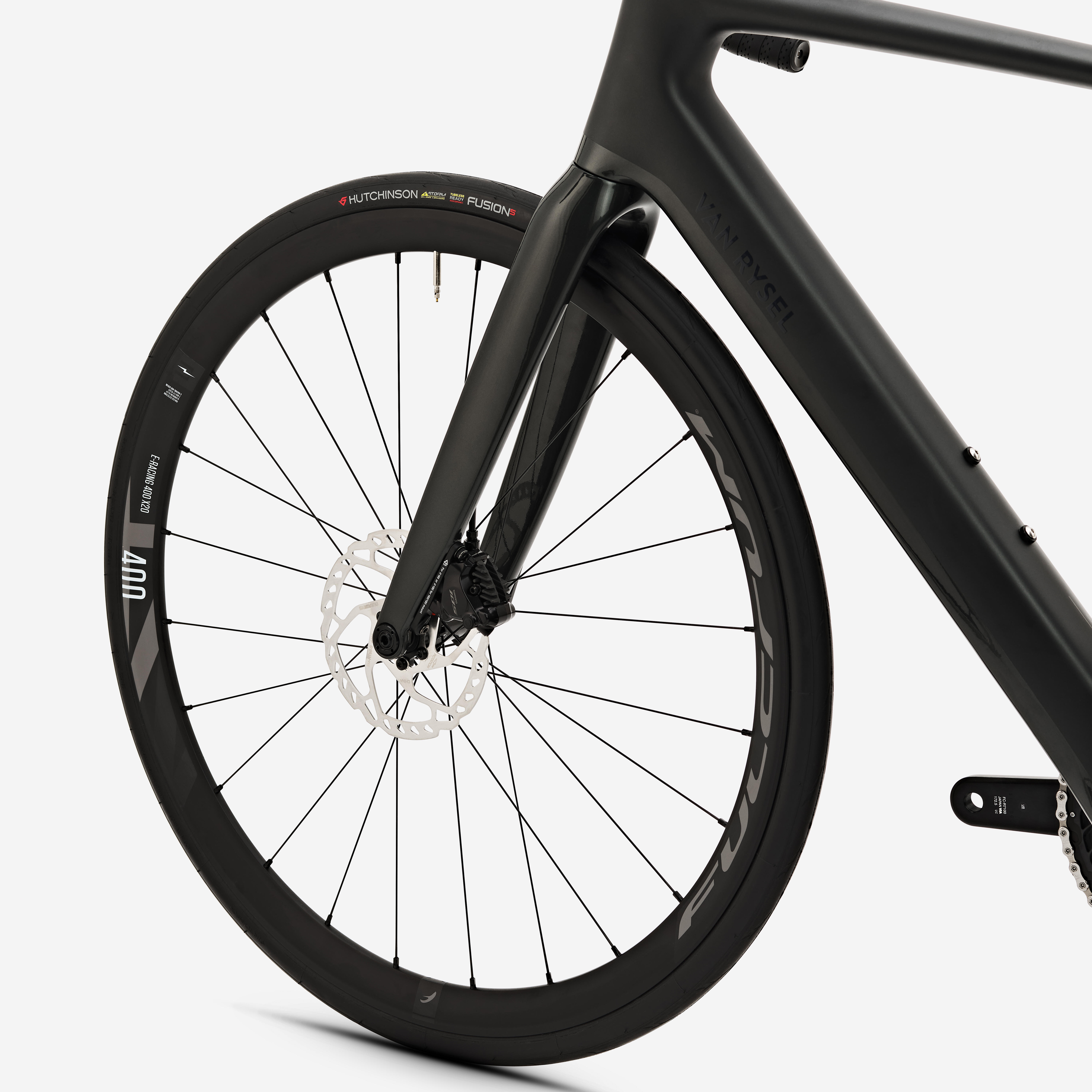 VAN RYSEL Cestný elektrobicykel E-EDR CF 105 Di2 2x12 zelený M · záber 11