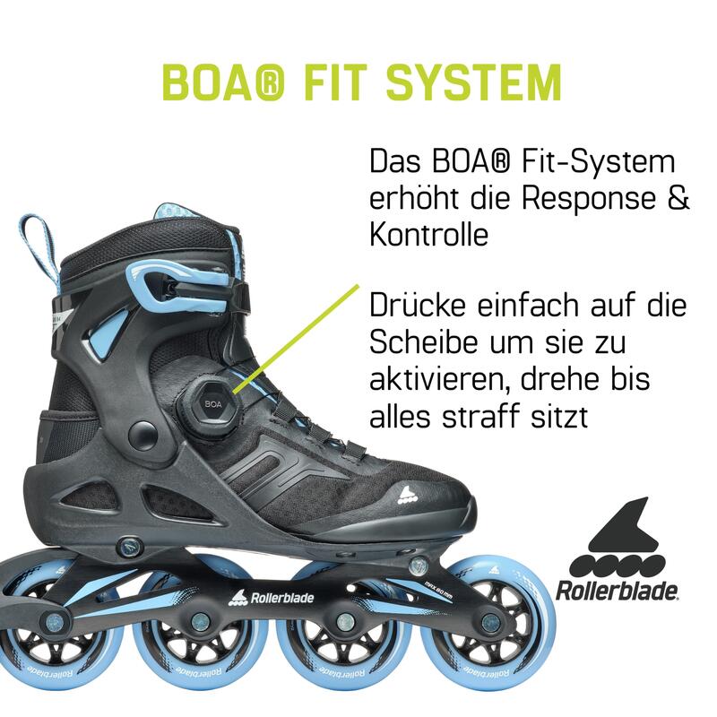 Inline Skates Inliner Damen - Rollerblade Macroblade Boa 84 schwarz/hellblau