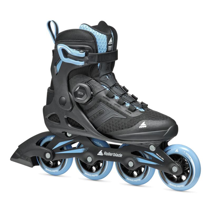 Roller InLine Femme - Rollerblade Macroblade Boa 84 Noir / Bleu ciel