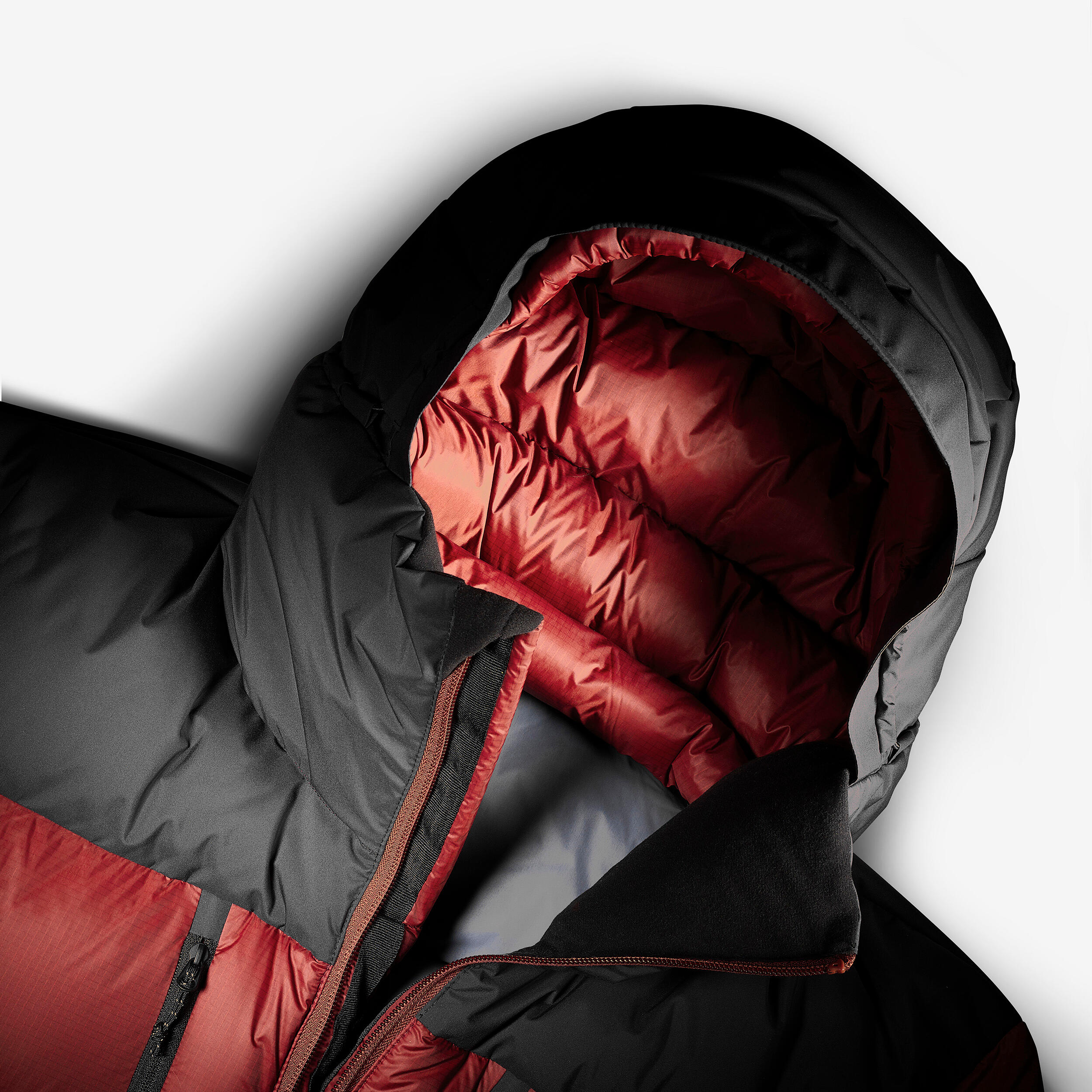 Daunenjacke Herren Kapuze bis -20 °C Trekking - MT900 rot 9/10