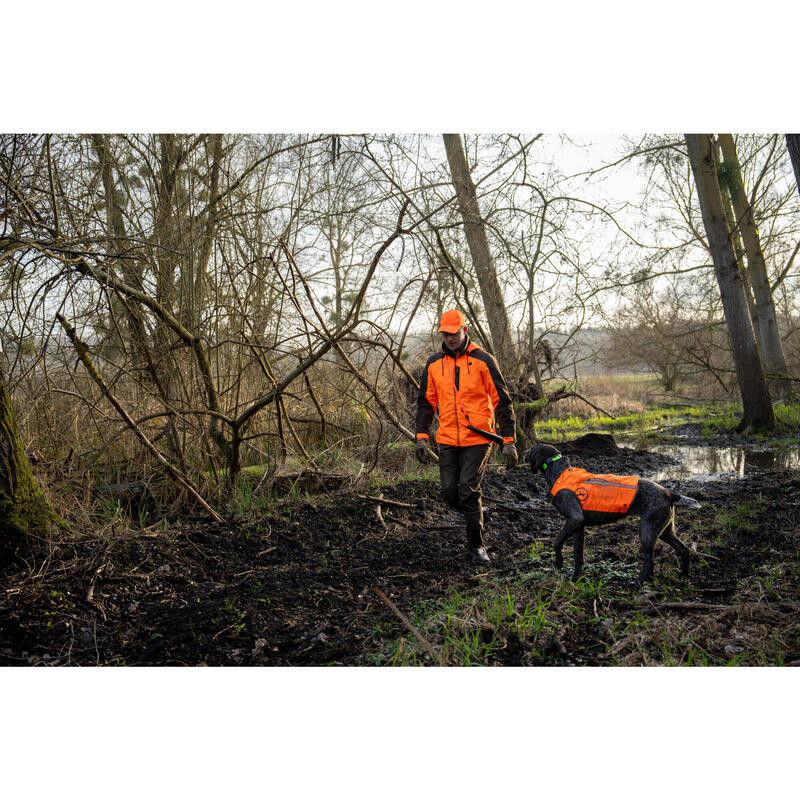 Pantalon de chasse renforce impermeable bois 500 bicolore/marron