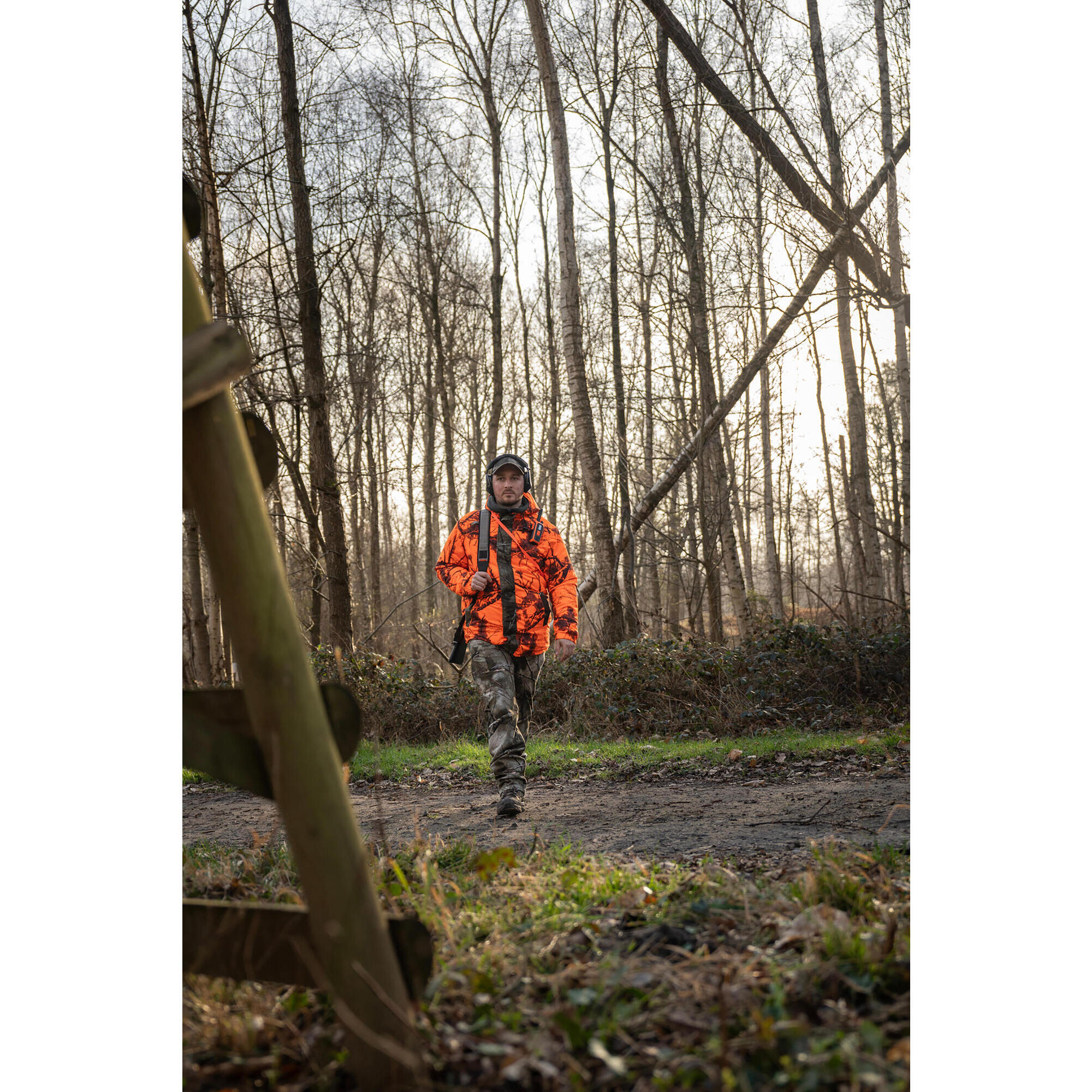 Waterproof Hunting Jacket Silent Treemetic Fluo Post 100