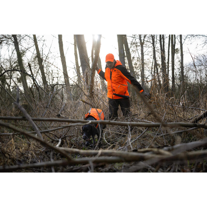 Pantalon de chasse renforce impermeable bois 500 bicolore/marron