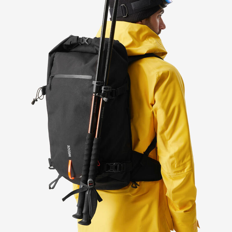 Rucsac schi / snowboard freeride Roll top, Robust Freeride 30L Negru