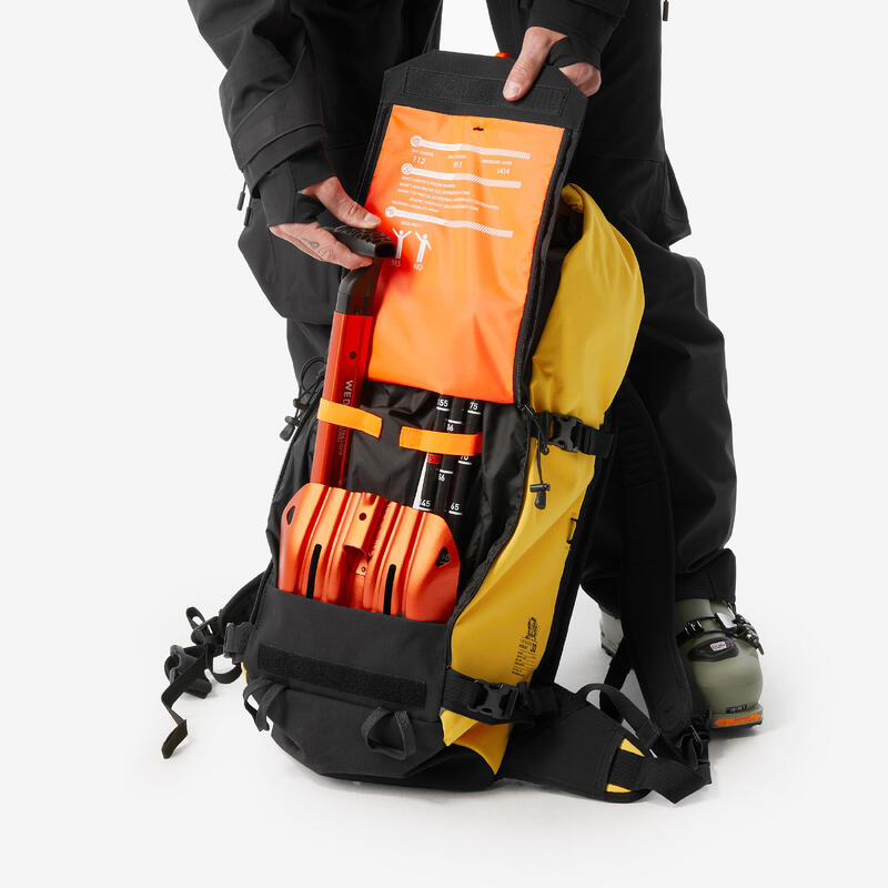 Sac à dos ski/ snowboard freeride Roll top, Robust Freeride 30L jaune