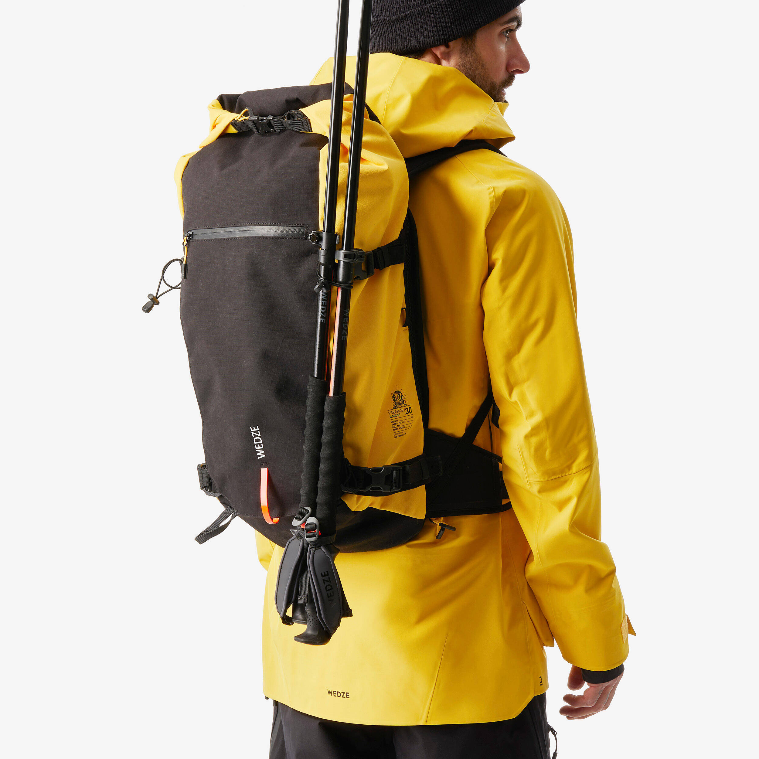 Roll Top Strong Freeride 30 L Ski/Snowboard Backpack - Yellow -  4
