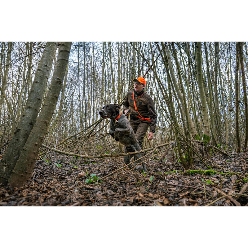 Pantalon de chasse renforce impermeable bois 500 bicolore/marron