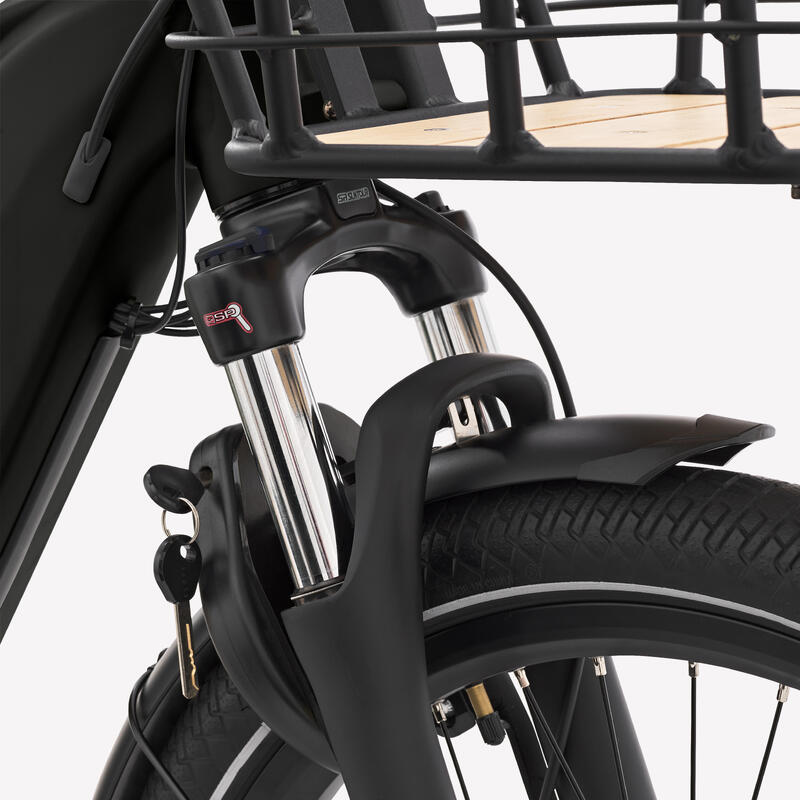 E-Lastenfahrrad Cargobike R500E Longtail V2 schwarz 