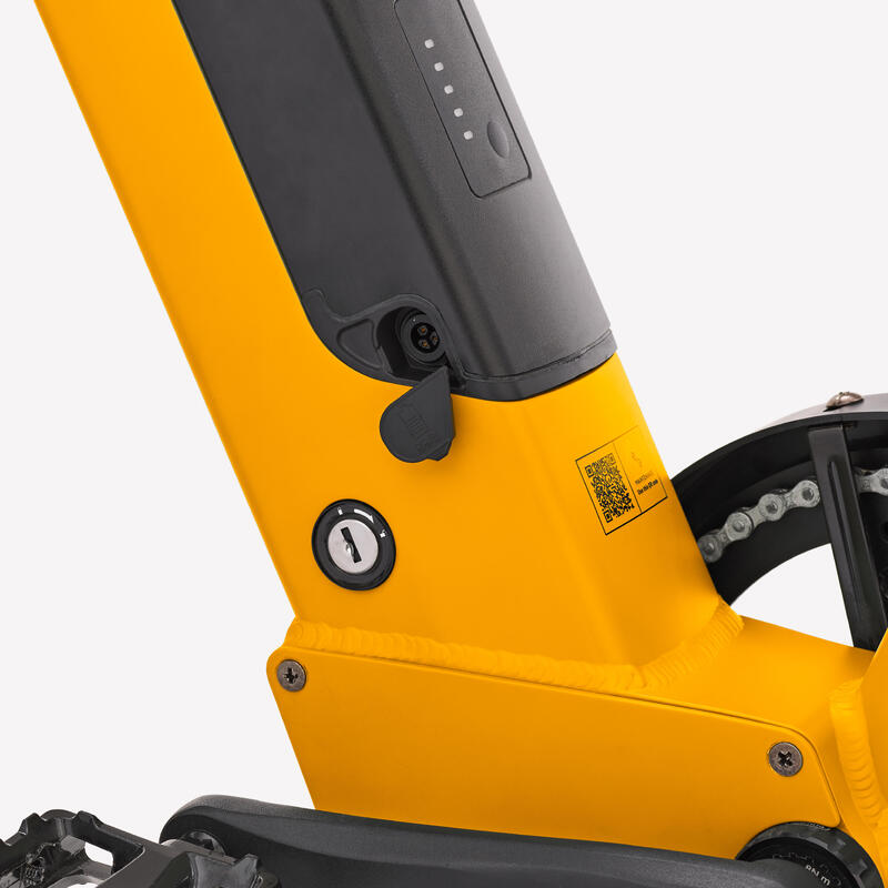 Bicicletă cargo electrică longtail încărcare spate R500E Galben