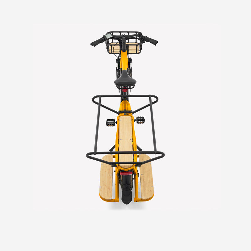 Bicicleta Elétrica de Carga Traseira Longtail R500E Amarelo