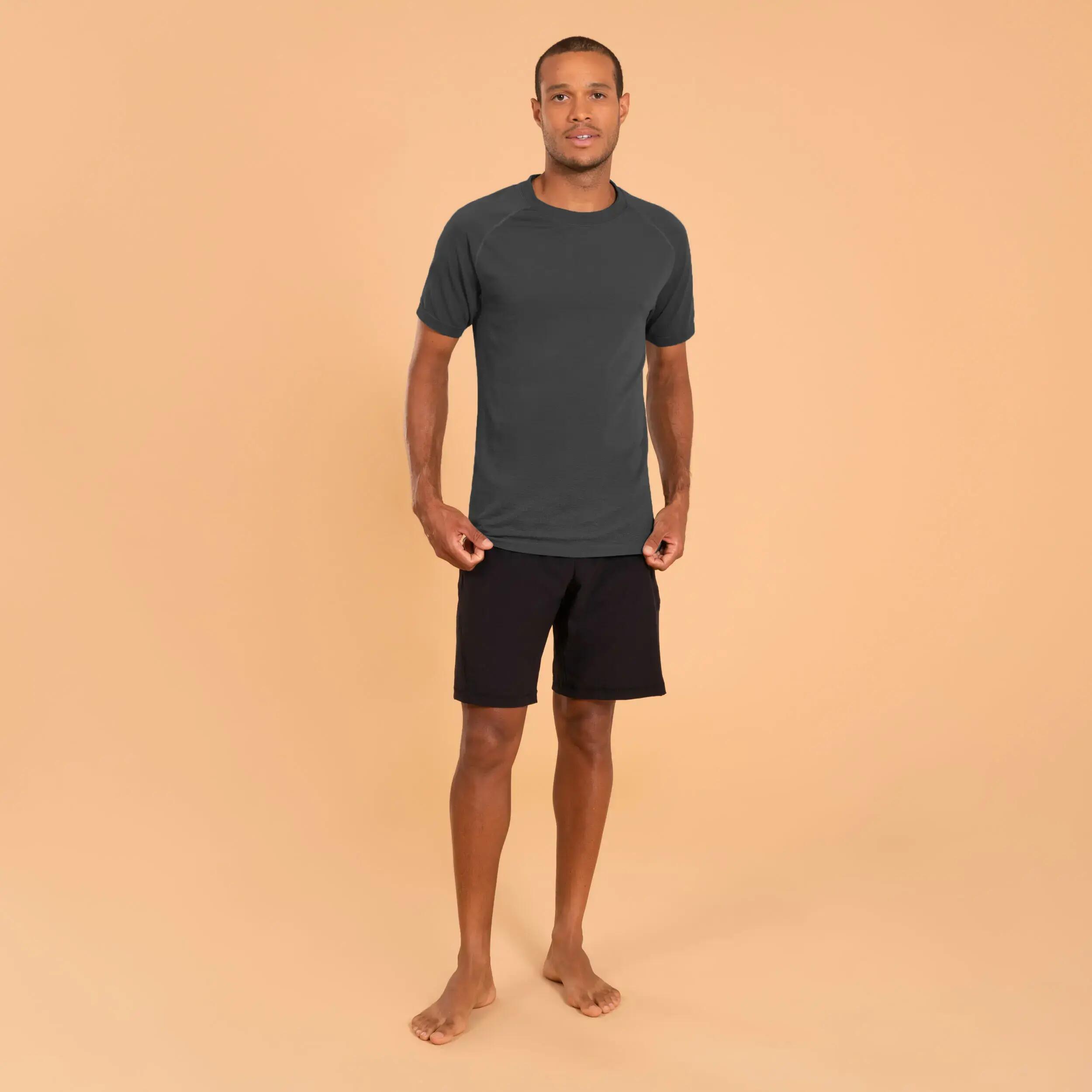 Tricou fără cusături Yoga dimanică Albastru-Gri Bărbați 5/8