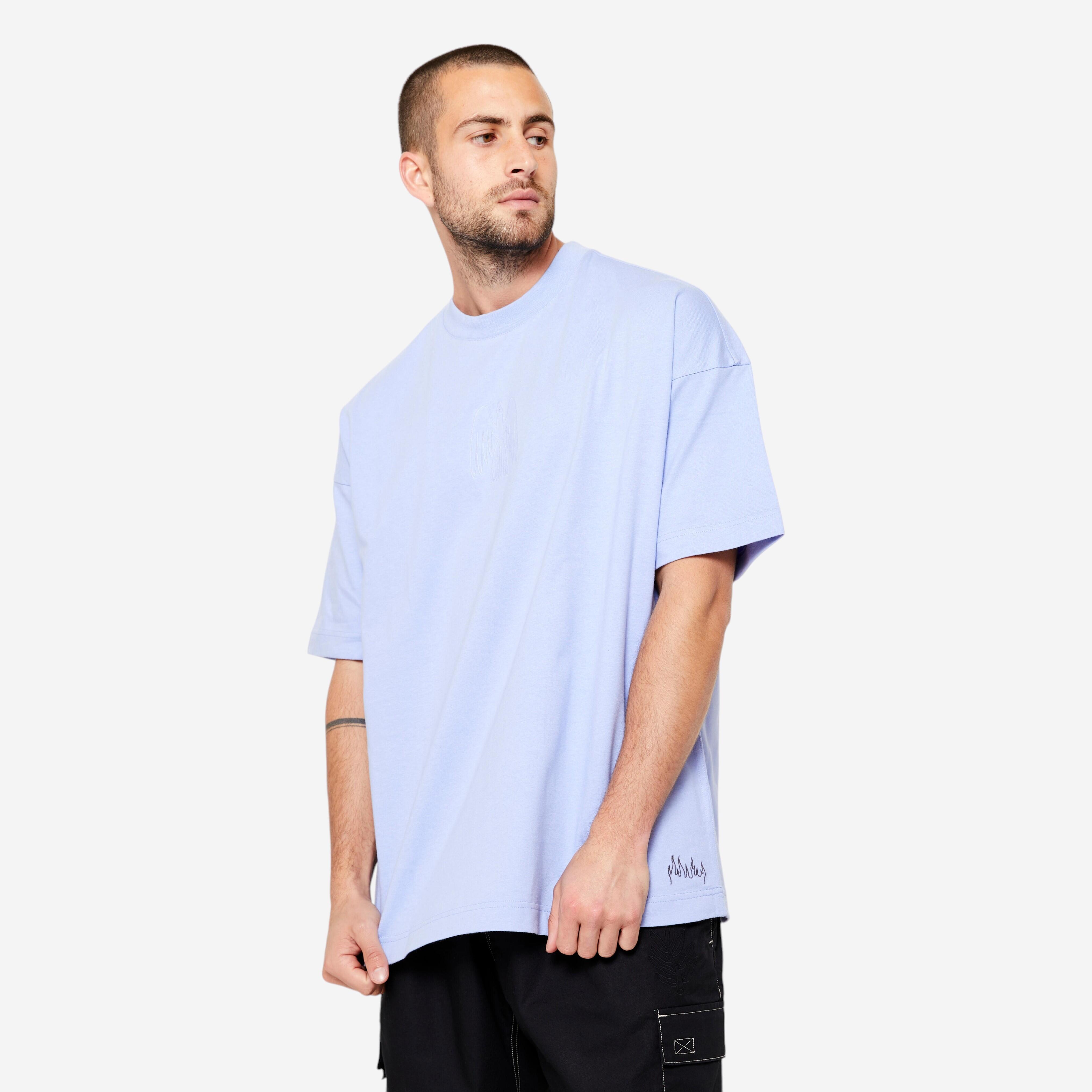 T-shirt larga de skate ts500 índigo pastel. Collection signature damestoy