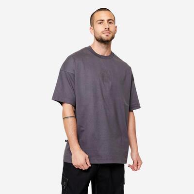 Maglia skateboard 500 DAMESTOY larga grigia
