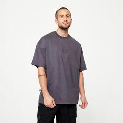 WIJD SKATE-T-SHIRT TS500 ANTRACIETGRIJS DAMESTOY SIGNATURE COLLECTIE