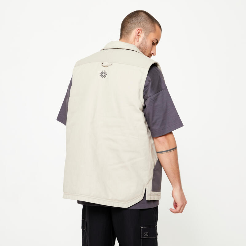 GILET DE SKATEBOARD MULTIPOCHE SIGNATURE COLLECTION DAMESTOY BEIGE ET GRIS