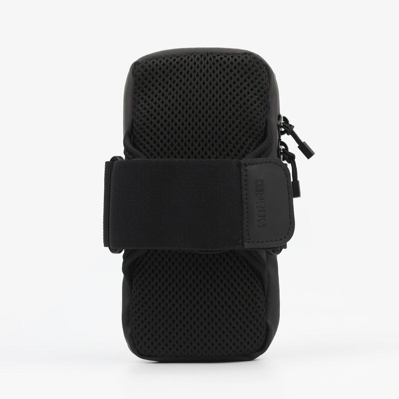 Banderolă de alergare cu buzunare pentru smartphone - KIPRUN negru, adulți 