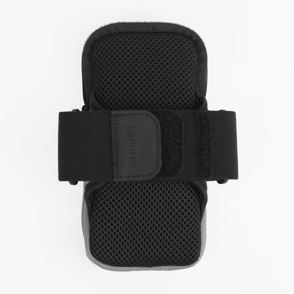 Brassard running smartphone adulte -KIPRUN multipoches gris