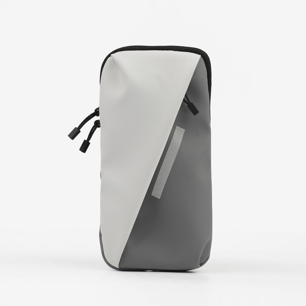 Brassard running smartphone adulte -KIPRUN multipoches gris