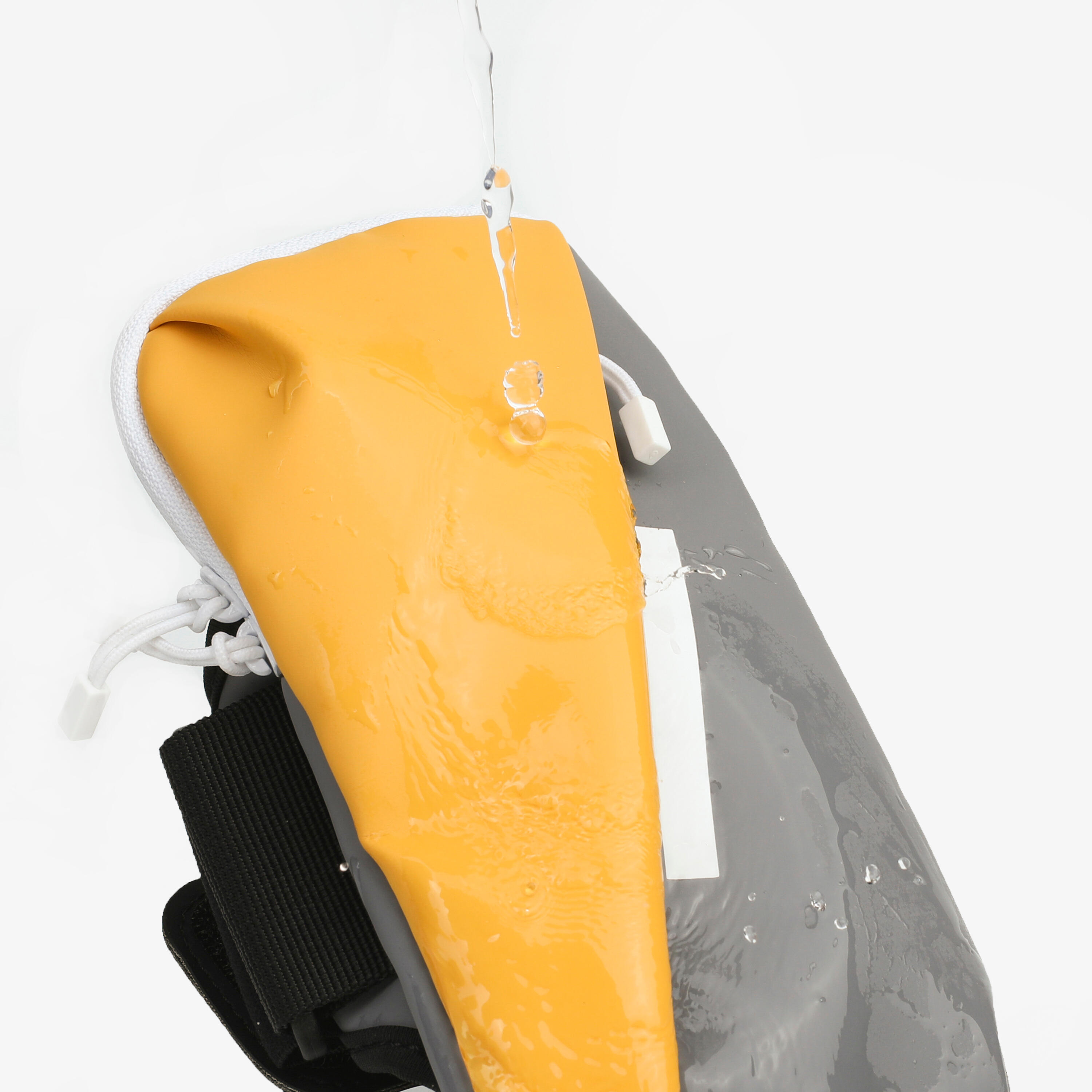 Adult KIPRUN multi-pocket running smartphone armband - Yellow and grey