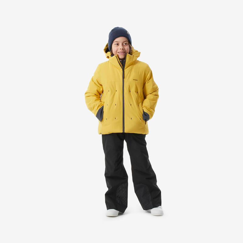 Doudoune de ski chaude et imperméable garçon, 500 warm jaune