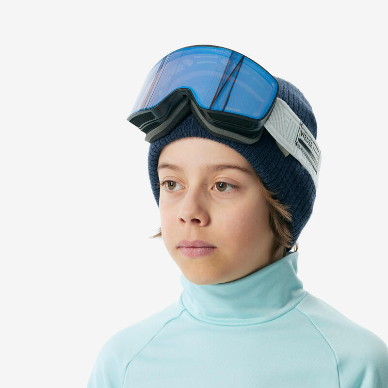 Sous-vêtement thermique de ski enfant, BL 500 col haut turquoise