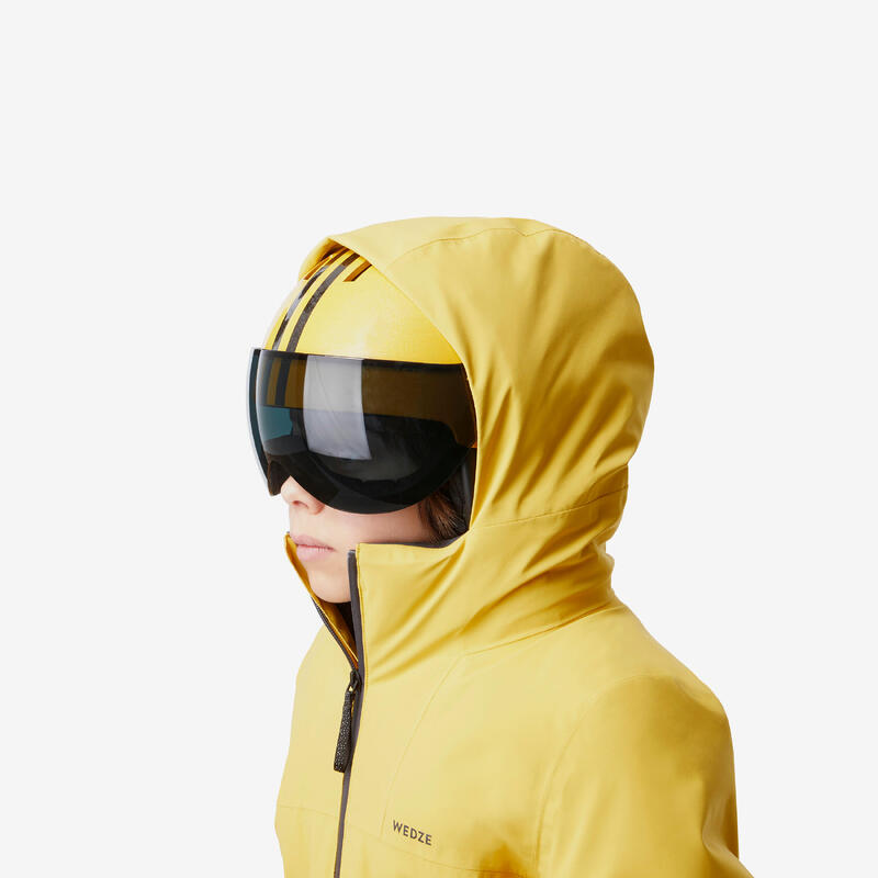 Doudoune de ski chaude et imperméable garçon, 500 warm jaune